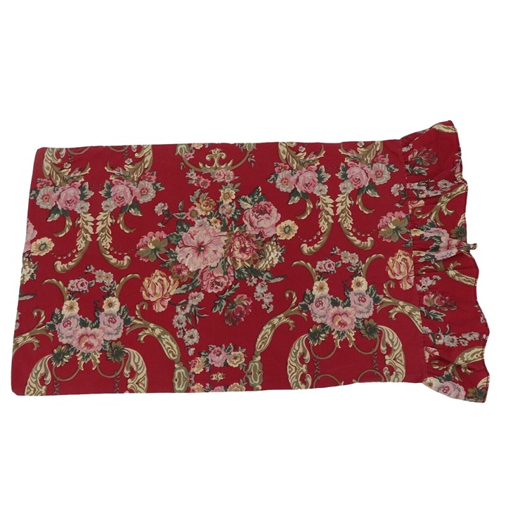 LRL Ralph Lauren Marseilles Red ONE Standard Ruffle Hem Pillowcase Pillow Sham