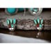 Zuni Sun Face Inlaid Turquoise Coral Vintage Sterling Silver Clip On Earrings