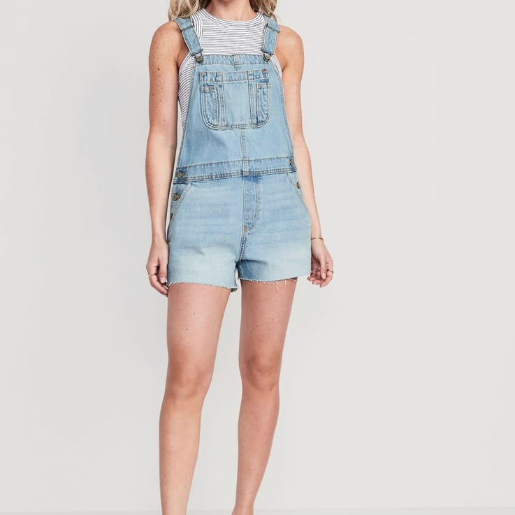 NWT OLD NAVY Baggy Cut-Off Jean Shortalls 3-inch inseam Color: Danna FITS: Relax