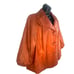 Classiques Entier empire waist puff sleeve retro lambs leather jacket 2XL red br