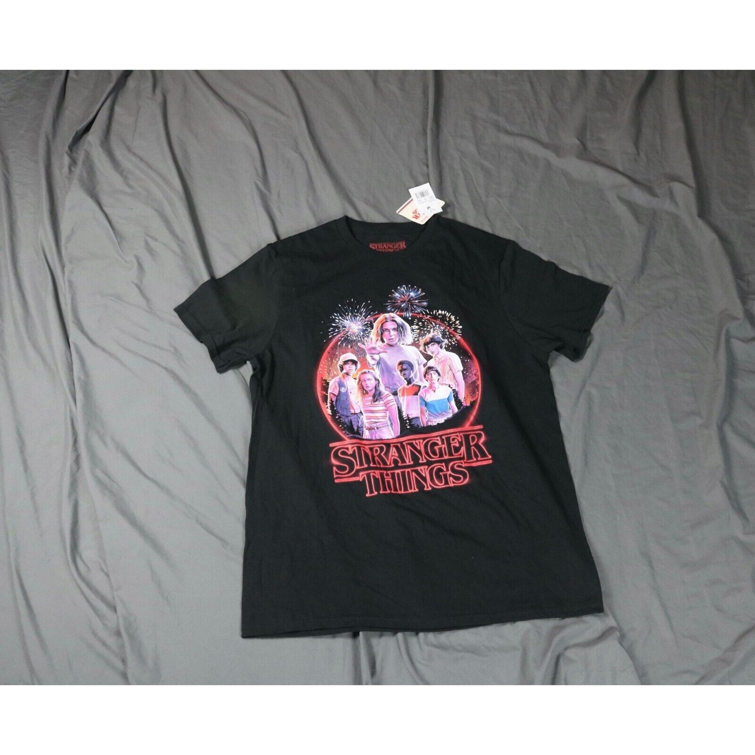 New Stranger Things T Shirt Netflix Womens M Black Multicolor Graphic Print