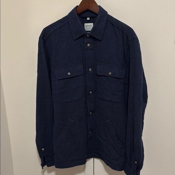 Haupt Ecologic Navy Men’s Brushed Cotton Shirt Jacket. Size Large.