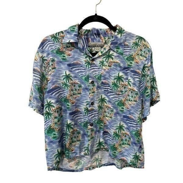 Vintage Pineapple Connection Tropical Island Hawaiian Button Down Shirt XL