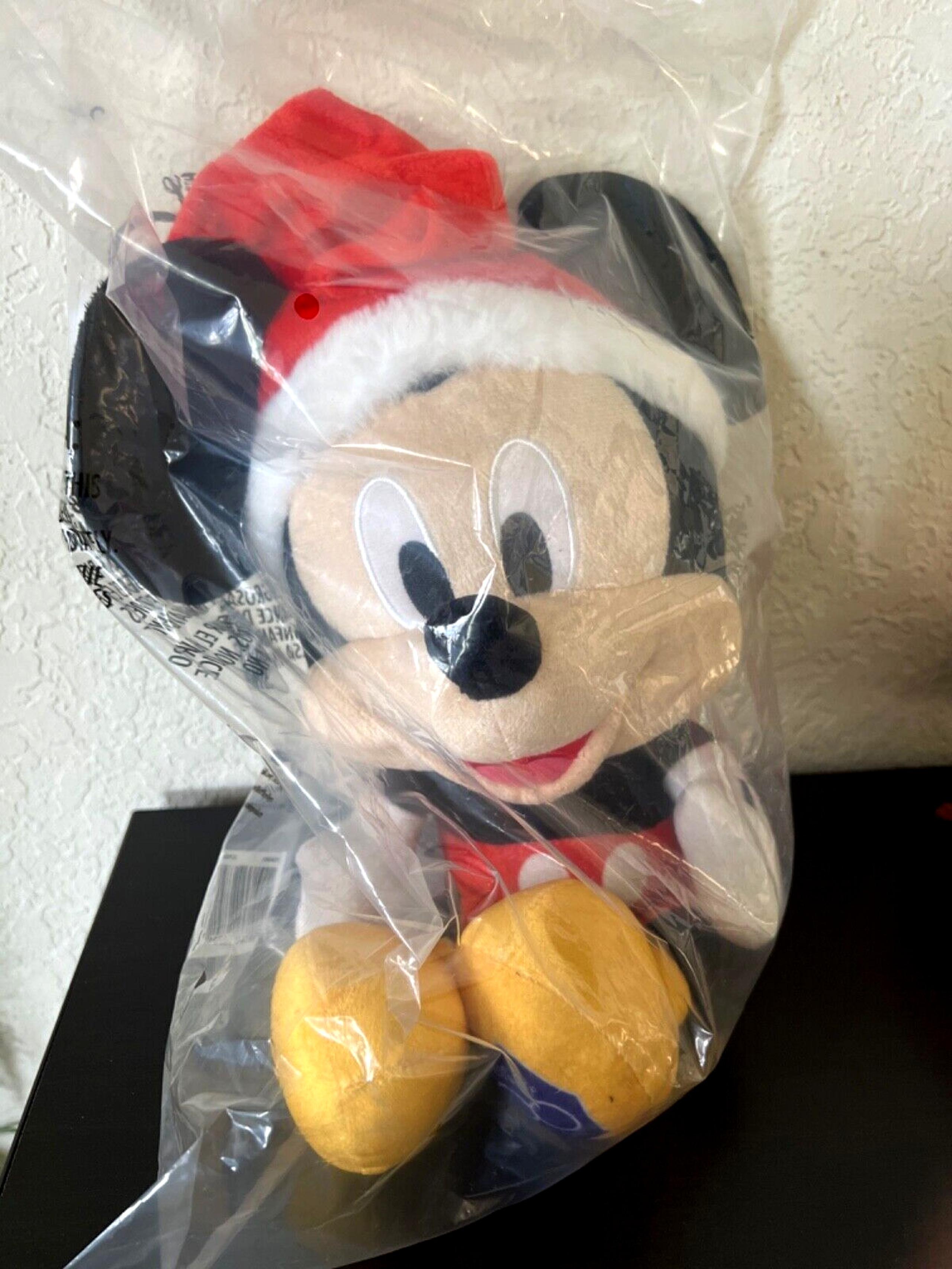 2023 DISNEY D100 Holiday Large 16" Plush MICKEY MOUSE w/SANTA HAT Christmas NEW