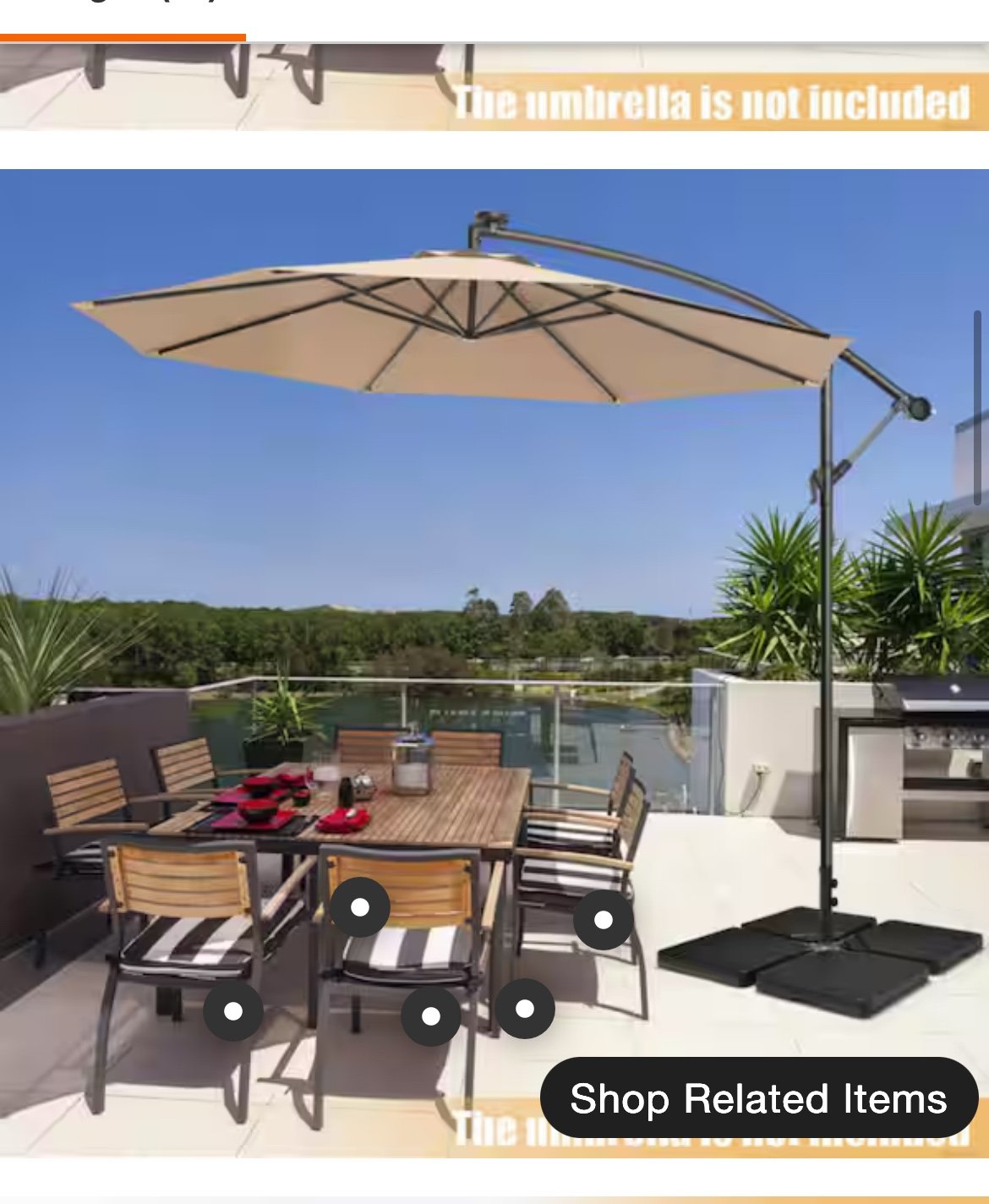 220 Pieces Patio Umbrella Base in Black Fillable Base