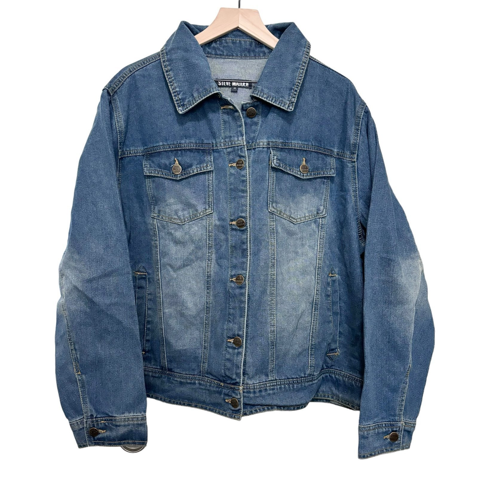 Women's New Steve Madden button front denim jean jacket size 3x
