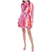 NWT Hutch Kathy Pink Multi Brush Stroke Wrap Ruffled Dress Size Large 12-14