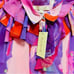 NWT Hutch Kathy Pink Multi Brush Stroke Wrap Ruffled Dress Size Large 12-14