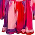 NWT Hutch Kathy Pink Multi Brush Stroke Wrap Ruffled Dress Size Large 12-14