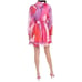 NWT Hutch Kathy Pink Multi Brush Stroke Wrap Ruffled Dress Size Large 12-14