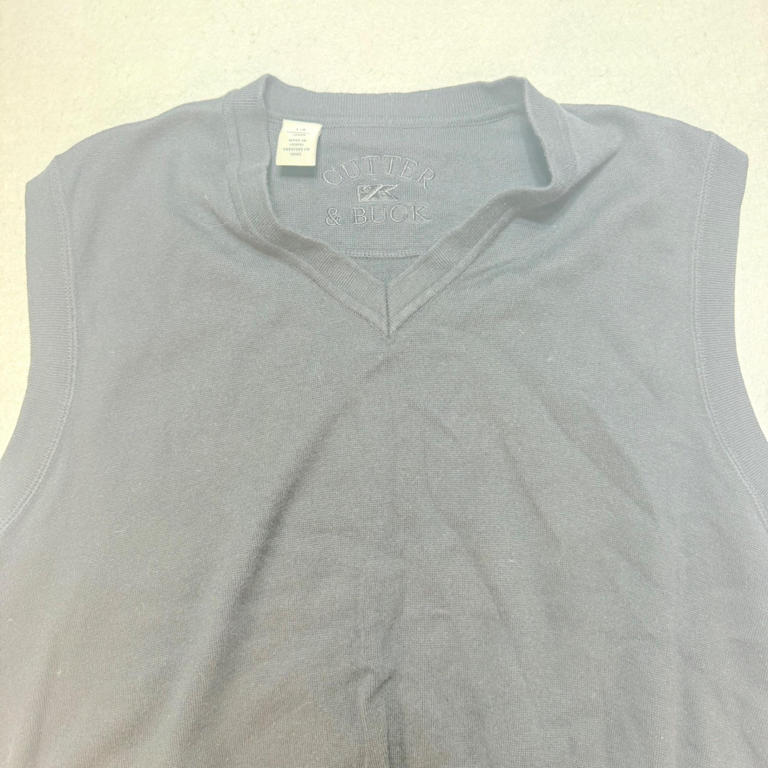 Cutter & Buck Sweater Vest V-Neck Sleeveless Golf Casual Layering L