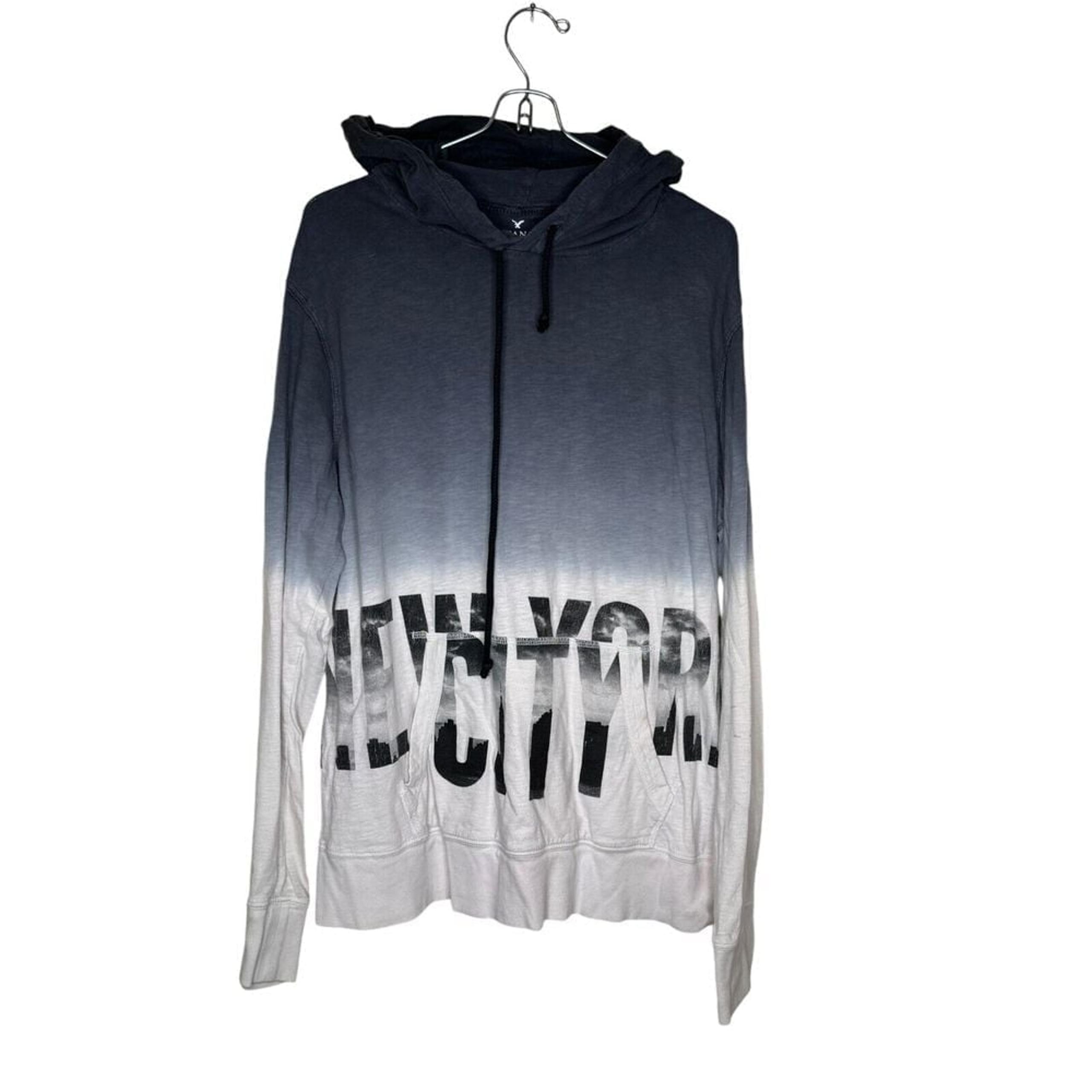American Eagle Men Sweatshirt New York City Ombre Hooded Loose Pullover Medium