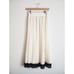 Reiss Osti Pleated Midi Skirt Cream/Navy Size 2