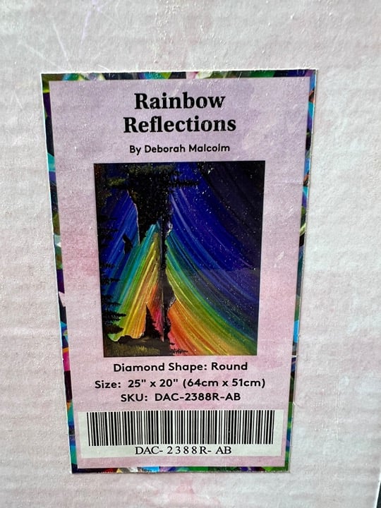 Diamond Art Club Mystery Kit "Rainbow Reflections" 25”/20" Round OPEN BOX