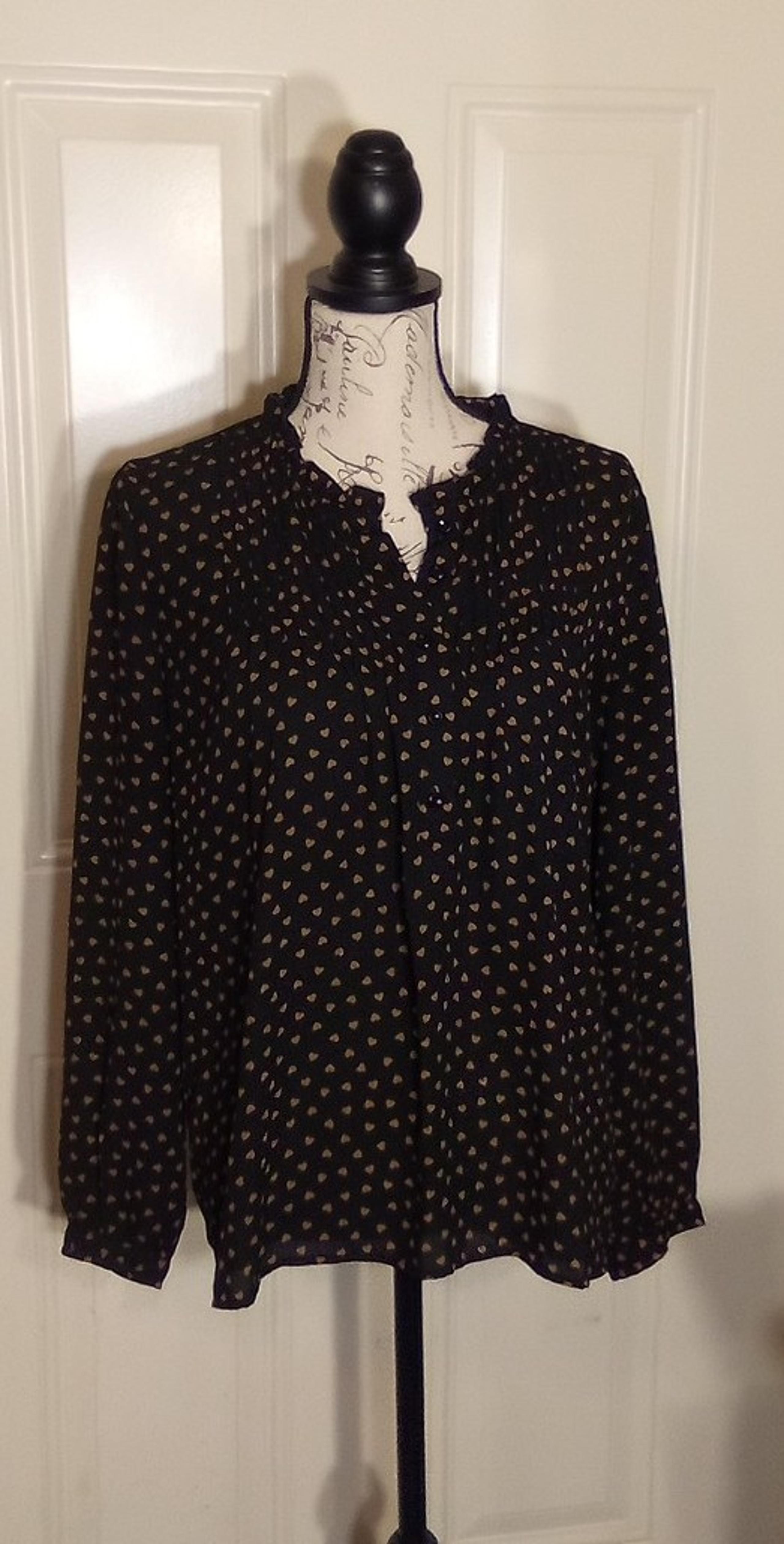 Adrianna Papell Blouse Women Casual Size Medium Color Black And Brown