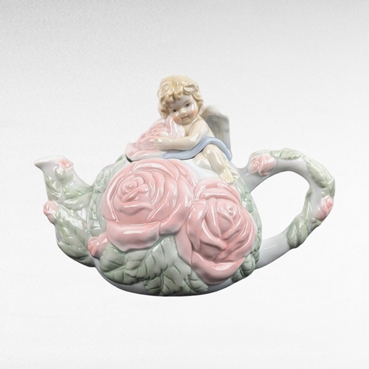 Avon Cherub Teapot with Roses
