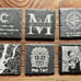 Custom Laser Engraved Slate Coasters Set of 8