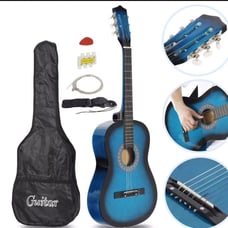 38 Full Size Blue Acoustic Guitar Bgnr
