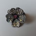 Size 9 Ring Vintage Signed JTG Artisan Paved with AB Rhinestones 5 Petal Flower