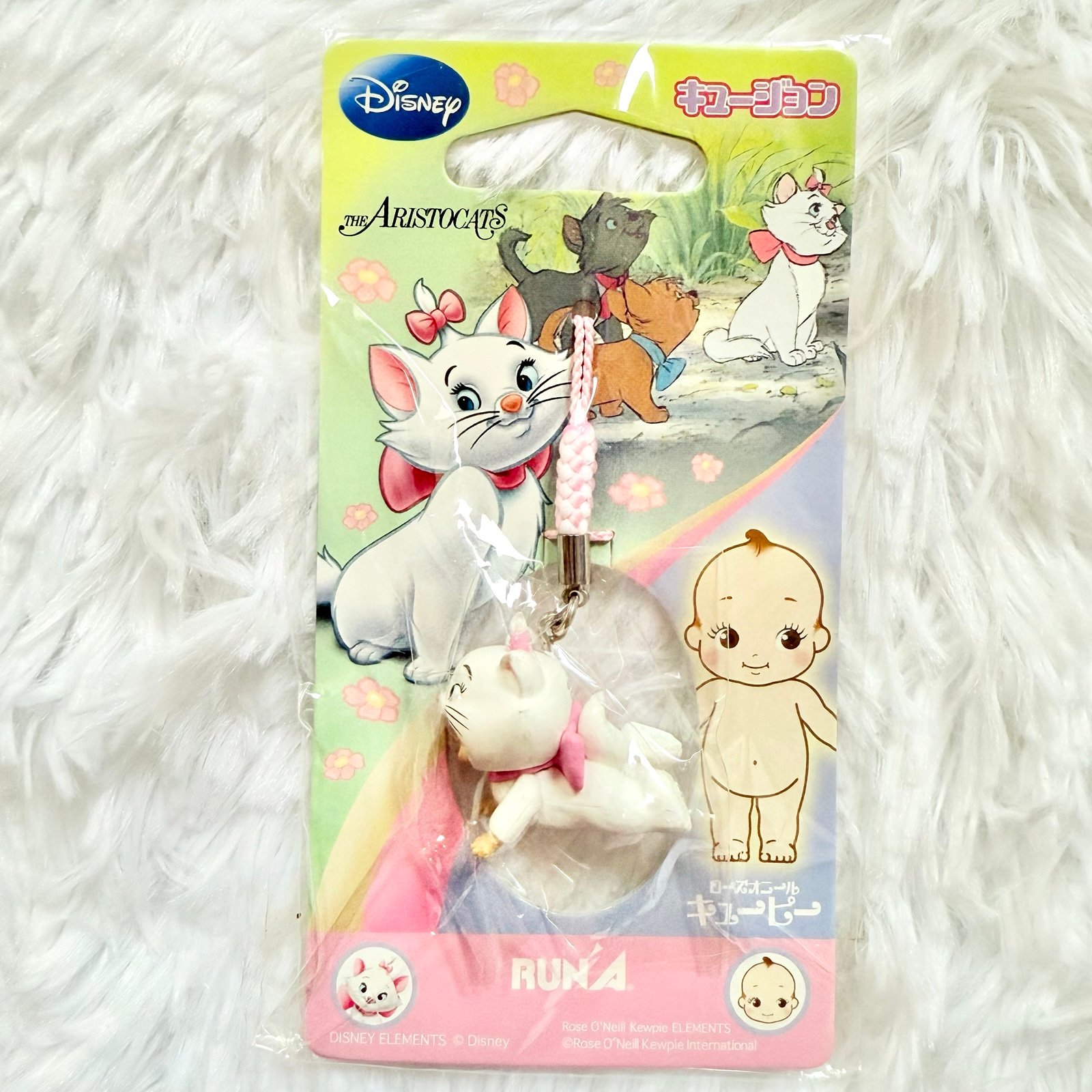 RARE Kewpie x Marie Keychain Strap Charm Disney Aristocats cat Kewjyon Japan
