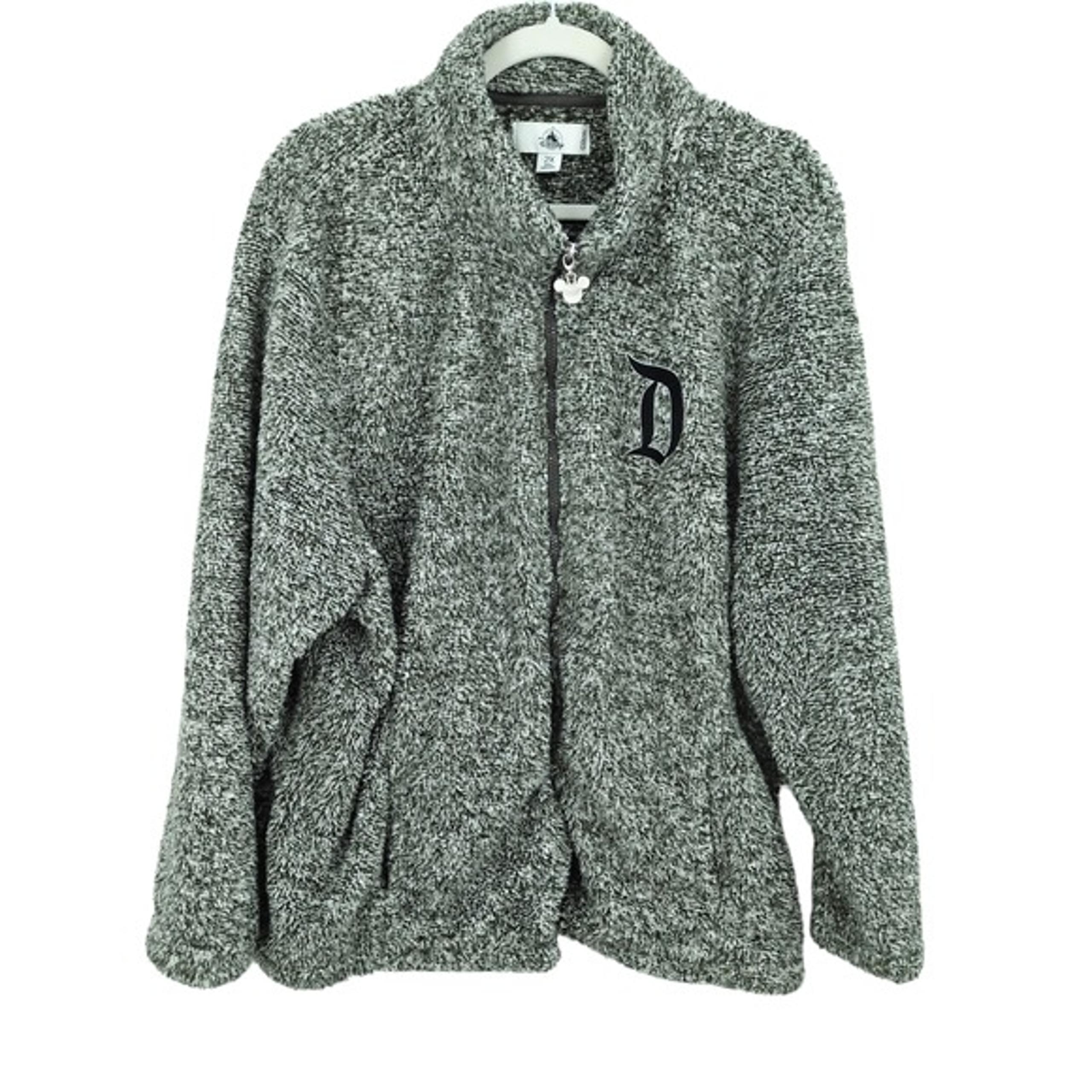 Disney Disneyland Plush Fleece Jacket for Women 2X Grey Black Vacation Resort