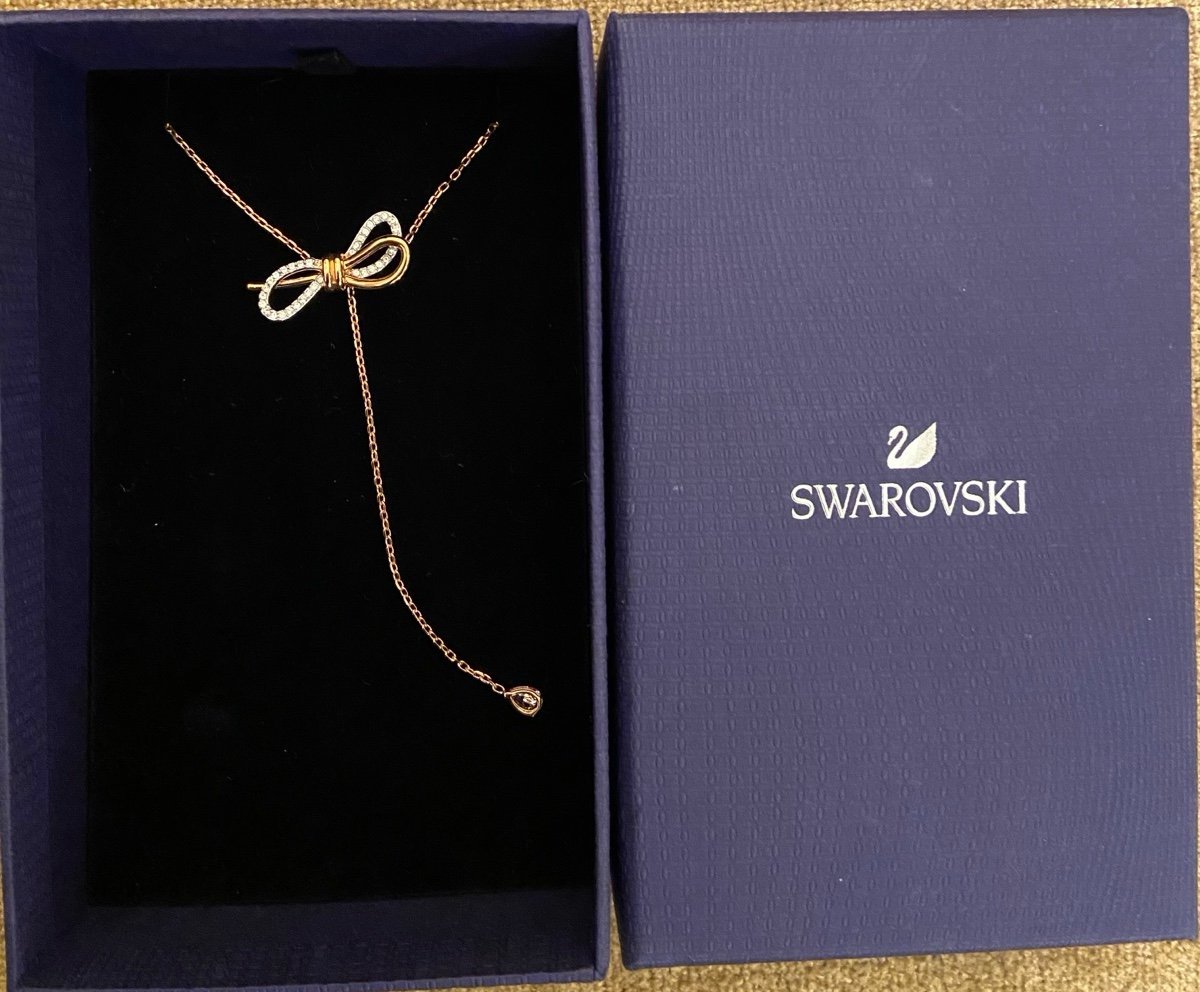 Swarovski 5447082 Lifelong bow necklace jewelry fashion rose gold tone elegant