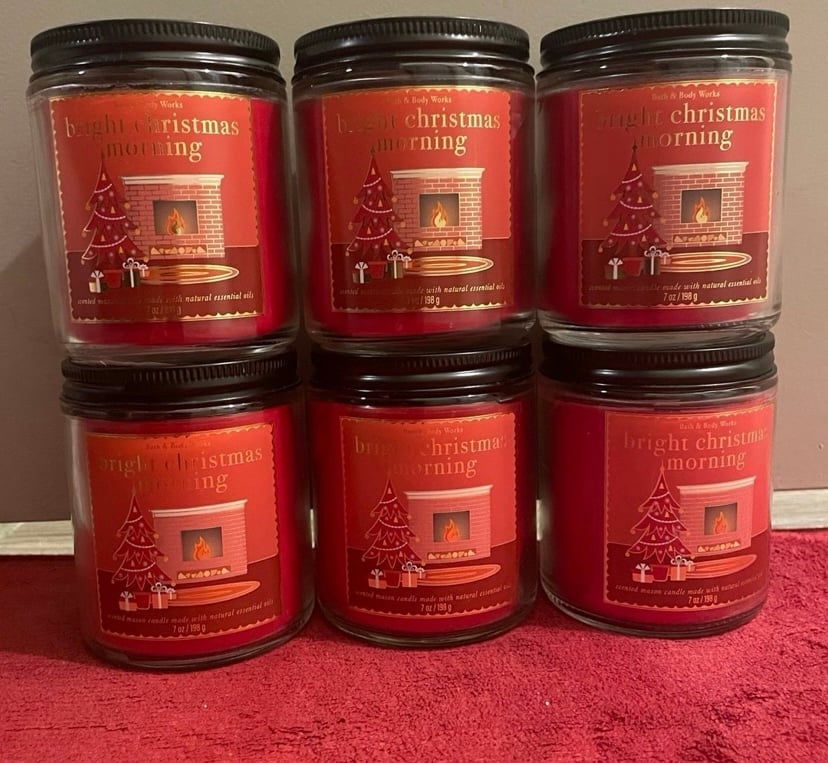 Bath & Body Works Bright Christmas Morning Mason Single Wick Candles