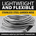 25 FT Garden Hose with Nozzle, 304 Stainless Steel Metal Water Hose