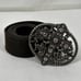 Y2K Era Punk Rock Grunge Silver Cross Buckle + Mocha Brown Suede Belt Size Small