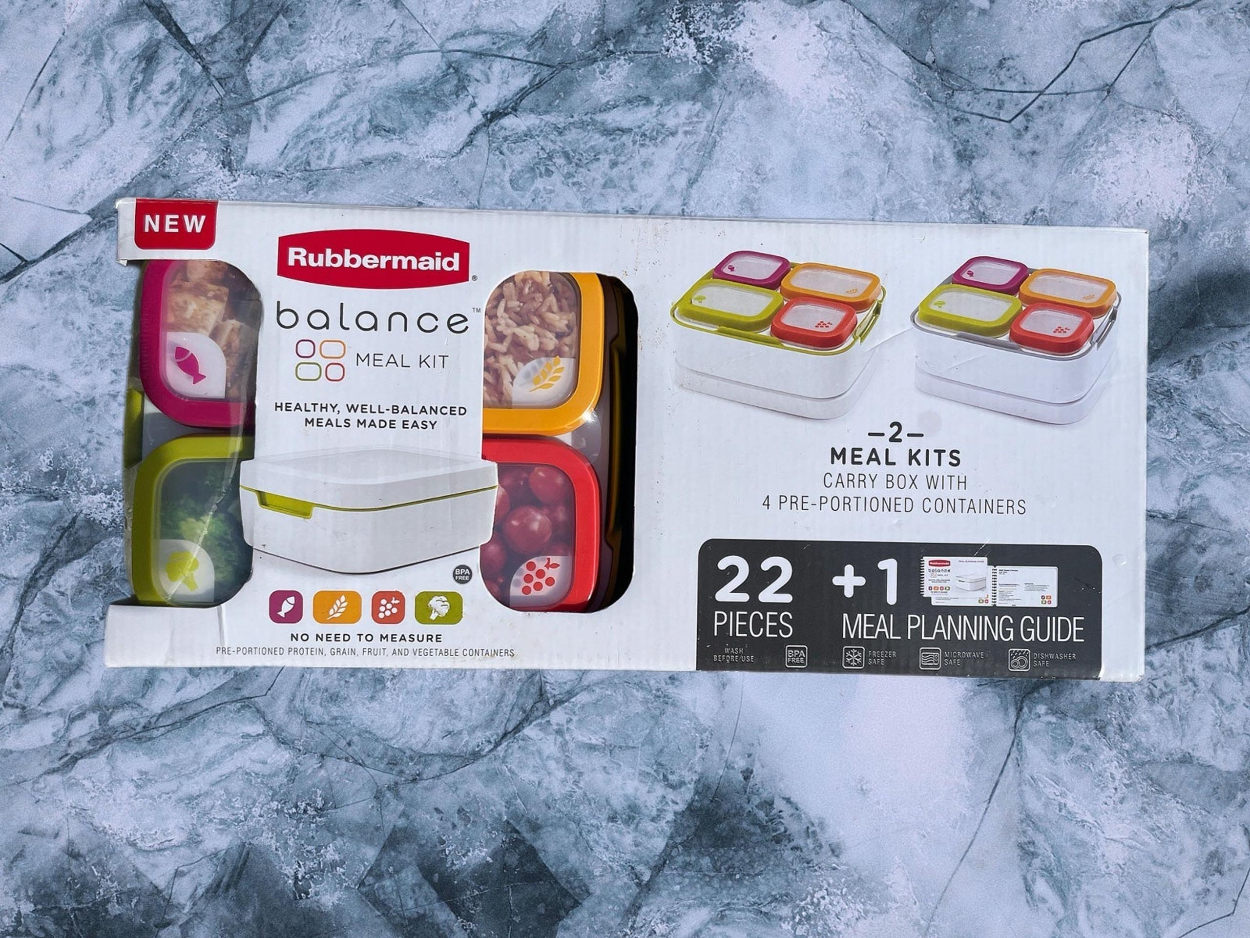Rubbermaid 2 meal kit carry box with 4 containers bento lunch box set