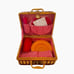 NIB Vintage ELIZABETH ARDEN Wicker Picnic Utensils Set Basket for 4 Persons