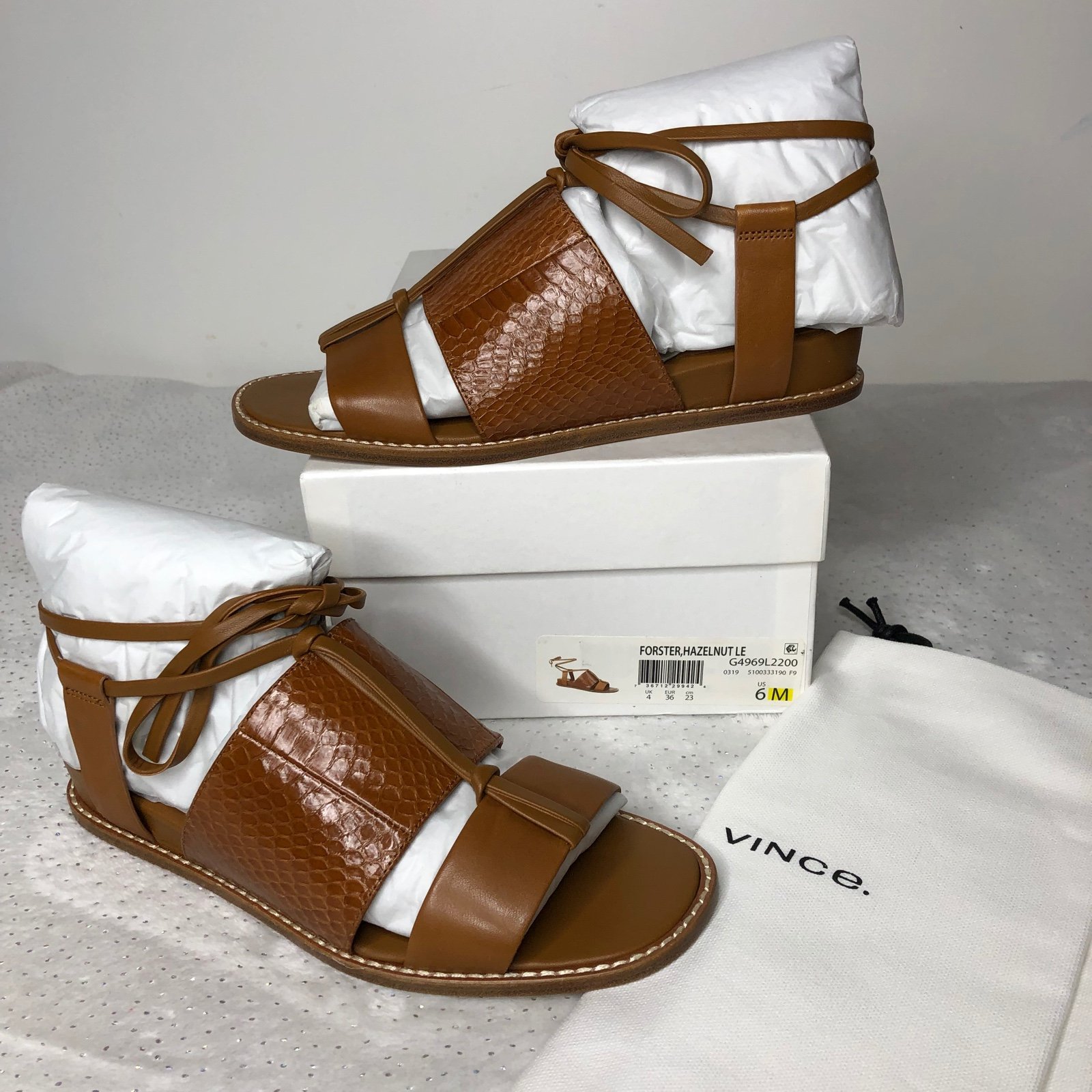 Vince Forster Hazelnut Gladiator Leather Sandals 6