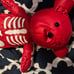 Fashion Skelton Bear Backpack- pinkish red