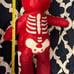 Fashion Skelton Bear Backpack- pinkish red