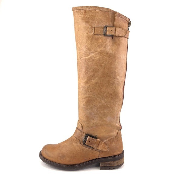 Freebird by Steven Chopper Tan Leather Tall Riding Boots 8