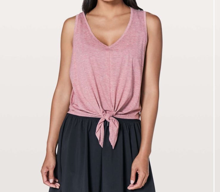 Lululemon Knot Gonna Fly Tank Heathered Figue