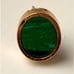 Modern Green Malachite Stone Stud Earrings Oval Yellow Gold Tone Unisex Mens NEW