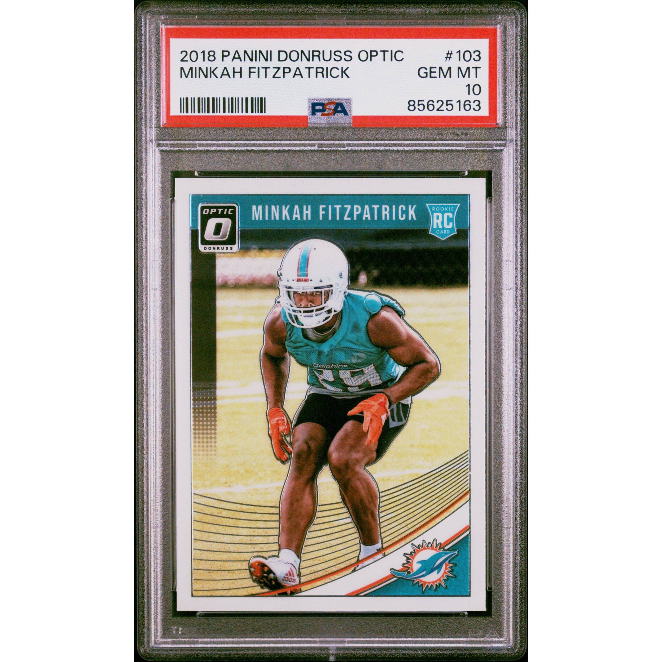 Graded 2018 Panini Donruss Optic Minkah Fitzpatrick #103 Rookie Card PSA 10