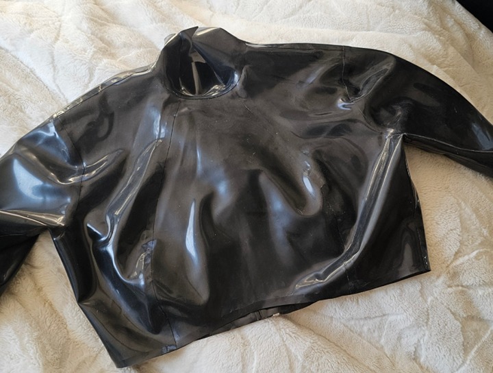 100% Latex Long Sleeve Crop Top and High Waisted Set