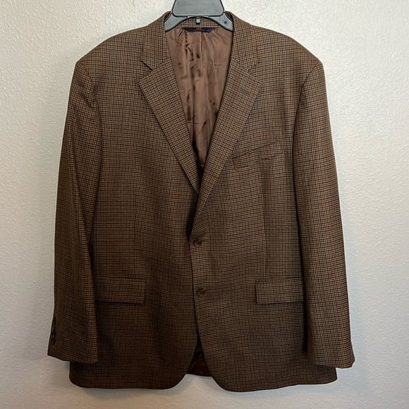 Brooks Brothers 346 Madison Fit Brown Plaid Size 46L