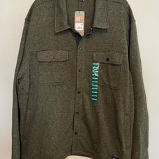 Eddie Bauer Men's Sweater Warm Fleece Shirt Jacket Spruce Green 3XL