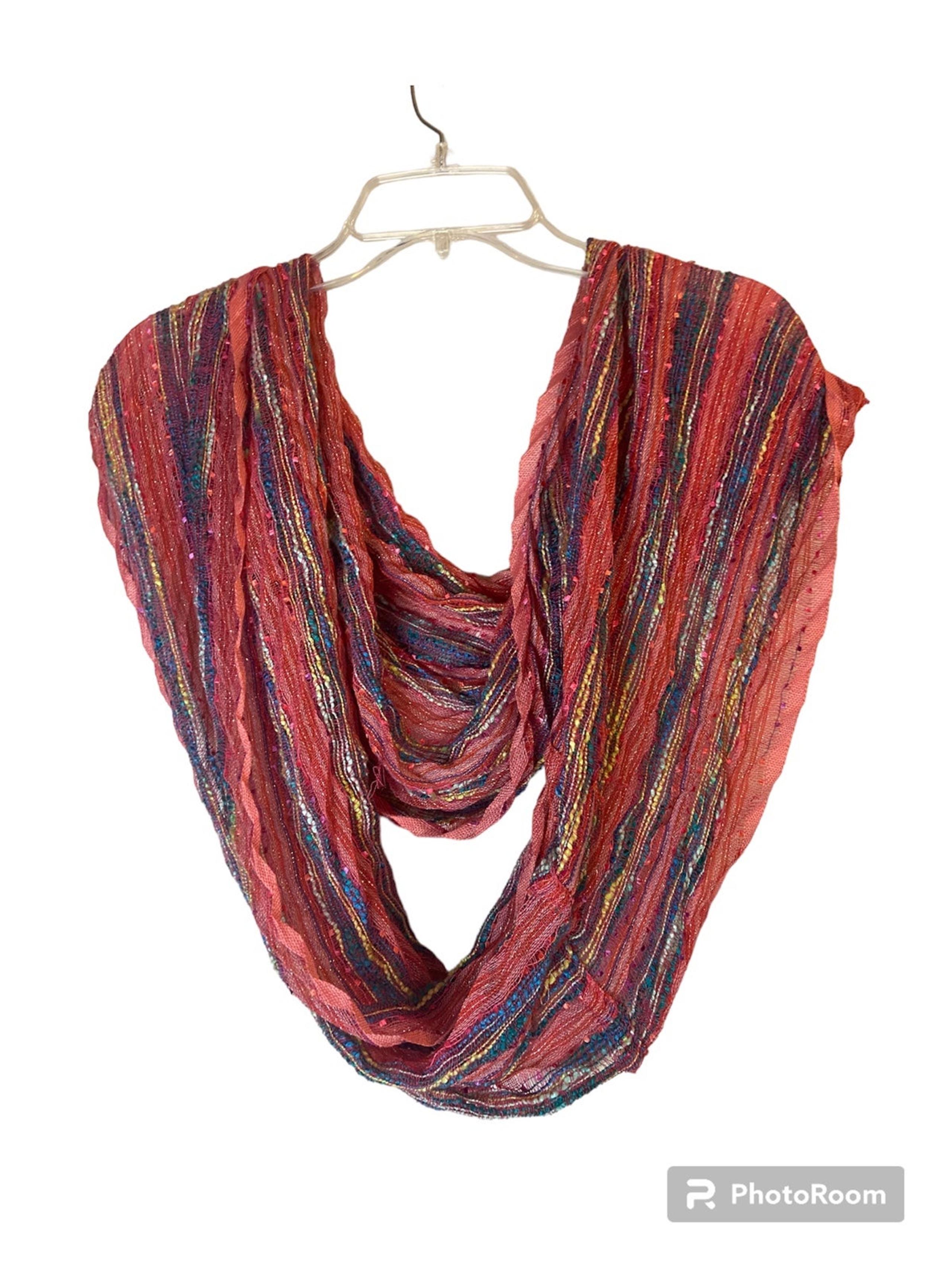 Croft & Barrow multucolor striped summer fabric infinity scarf boho