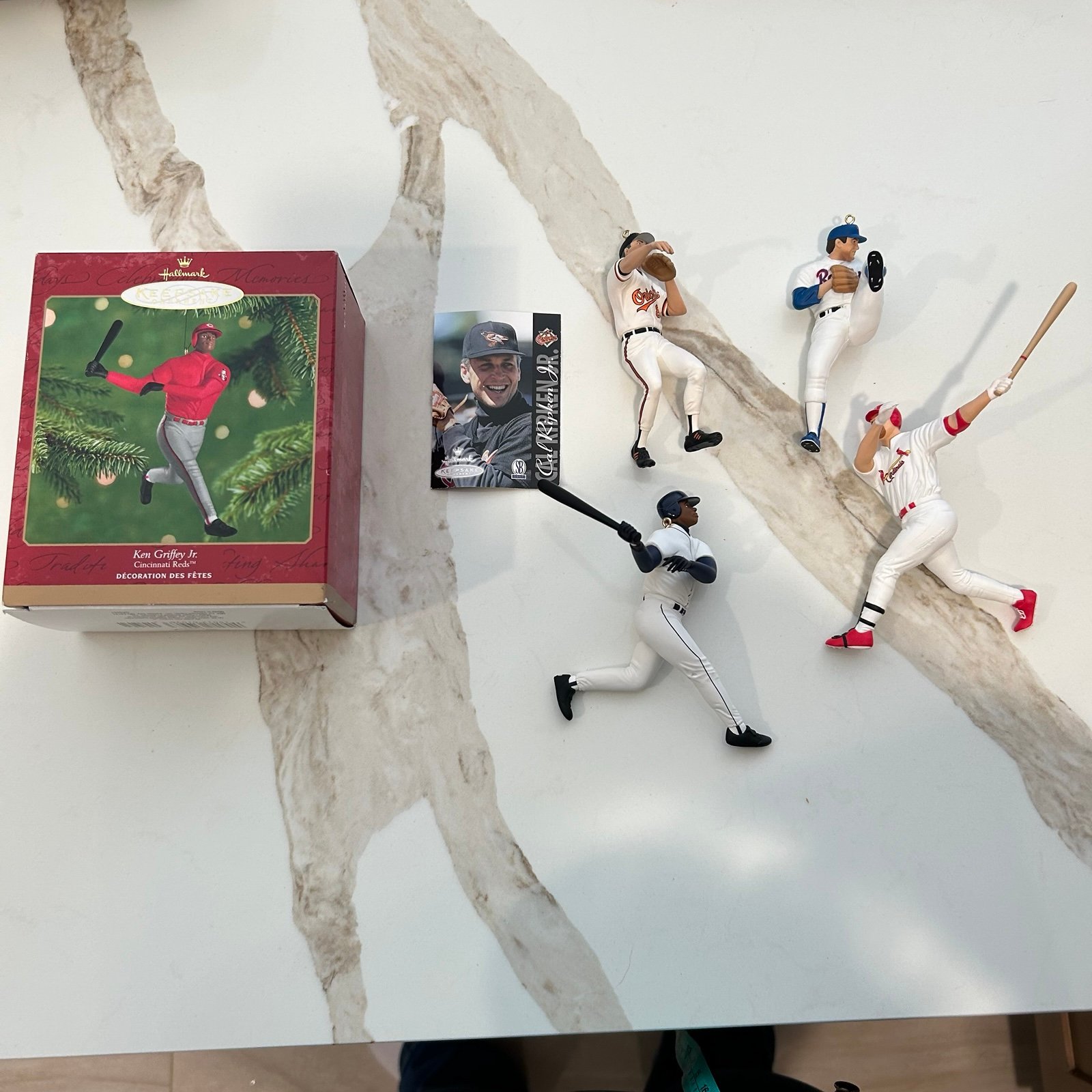 Lot of 5 hallmark baseball player Ornament