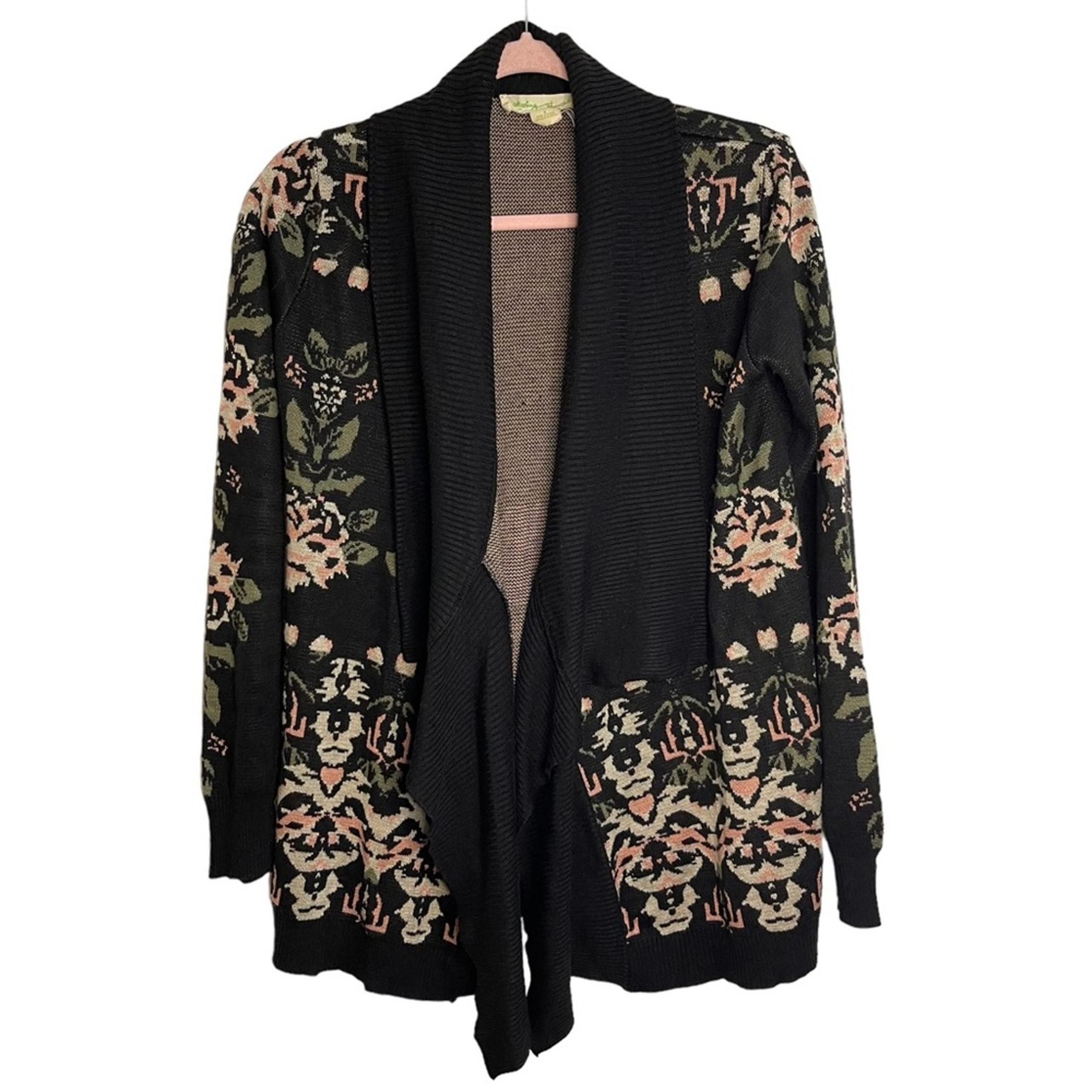 Anthropologie Staring at Stars Floral Open Drape Front Cardigan