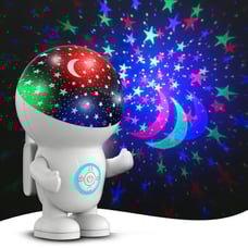 Night Light for Kids,Astronauts Star Projector with Energy Halo Light 1h Timer a