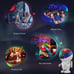 Night Light for Kids,Astronauts Star Projector with Energy Halo Light 1h Timer a