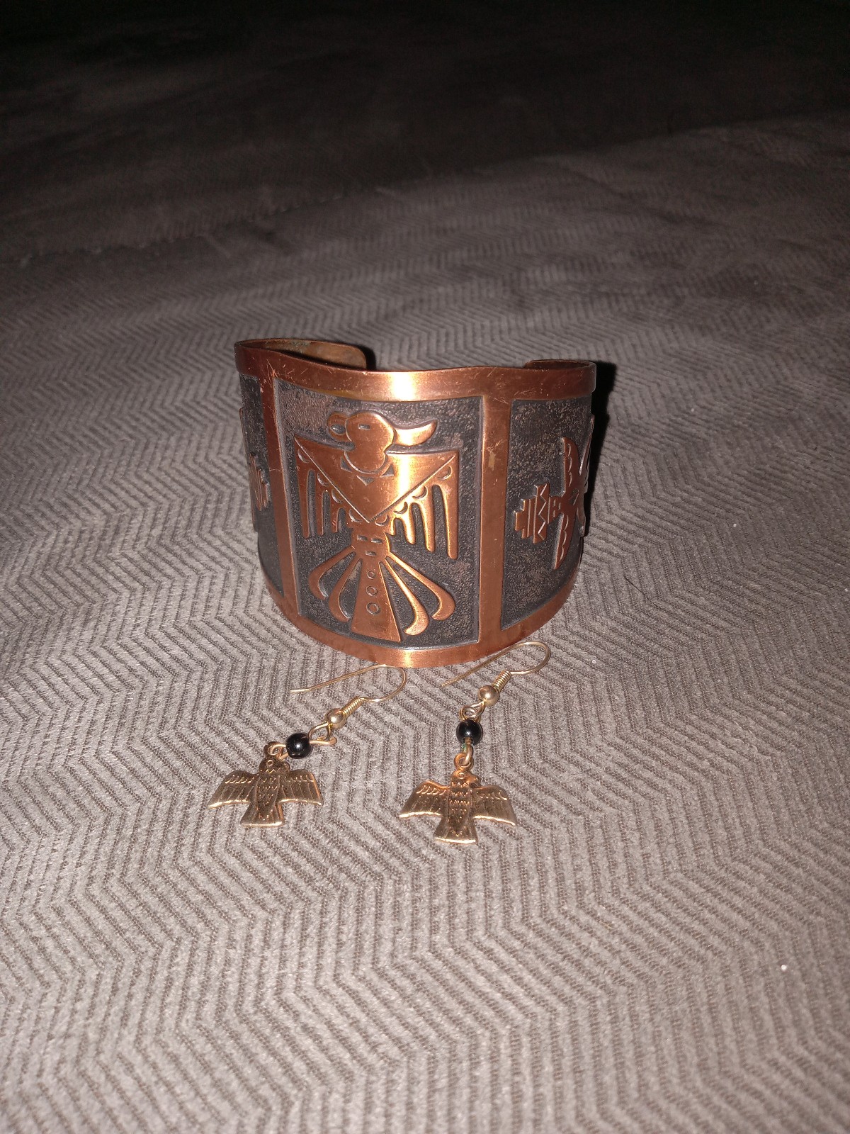 Copper Thunderbird Cuff Bracelet Set