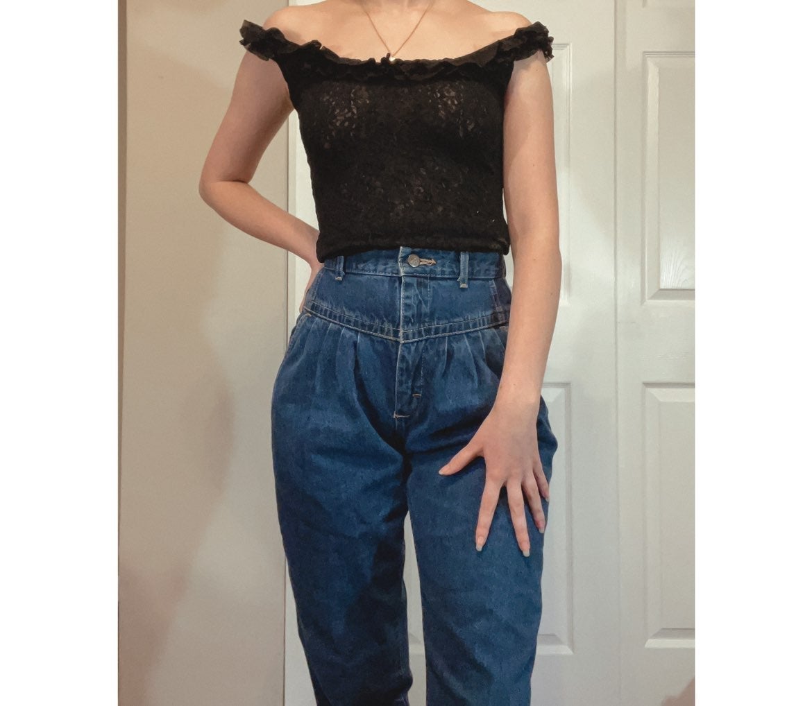 Vintage high waist mom paper bag lee jeans
