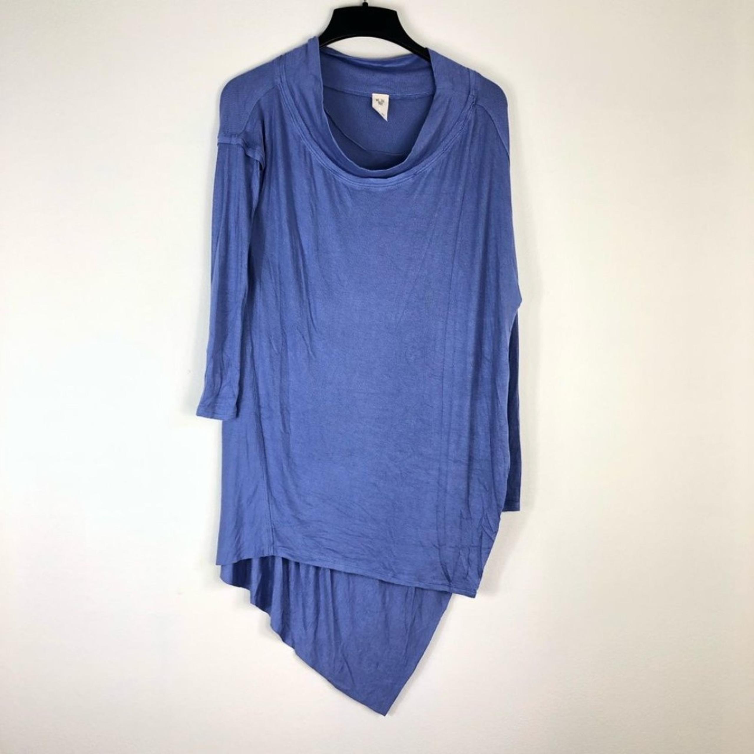 We The Free People Thermal Tunic Top XS Oversized Knit Blue Purple Shirt Cowl