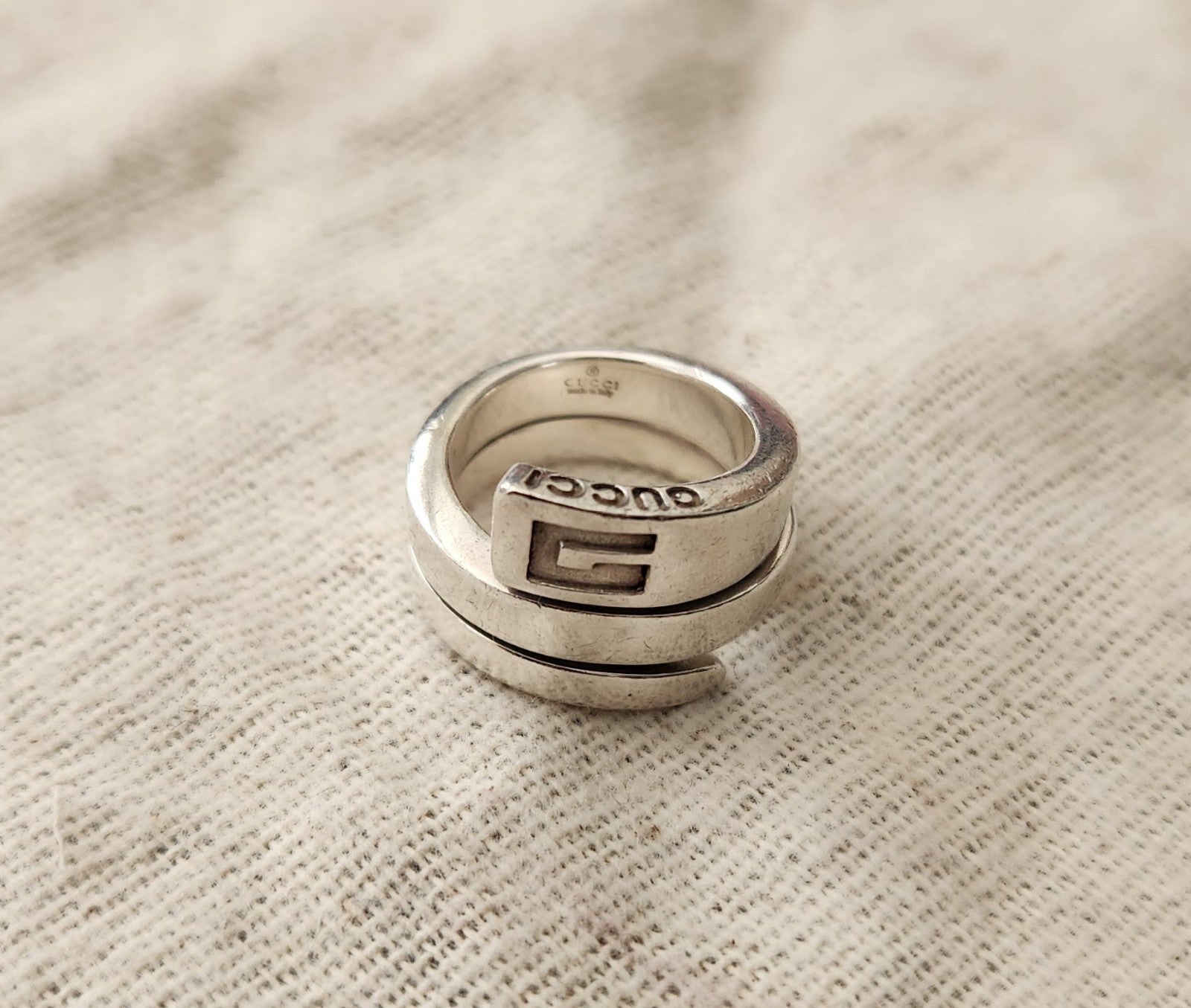 Gucci Sterling Silver Snake Spiral Ring